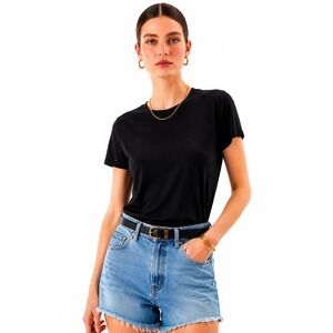 Women's Classic Crewneck T-Shirt by LCWAIKIKI Black Size XL